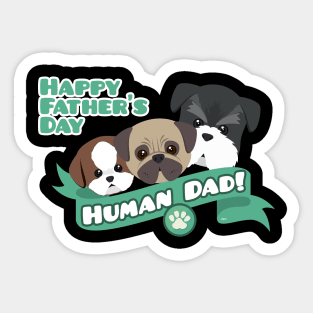 Human Dad Doggies Sticker